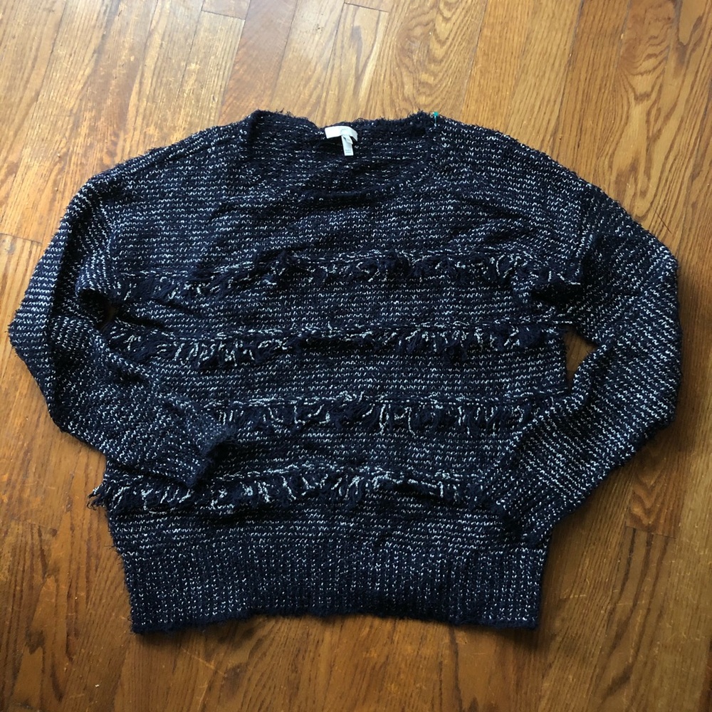 Joie Blue Fringe Sweater - Picture 3 of 5